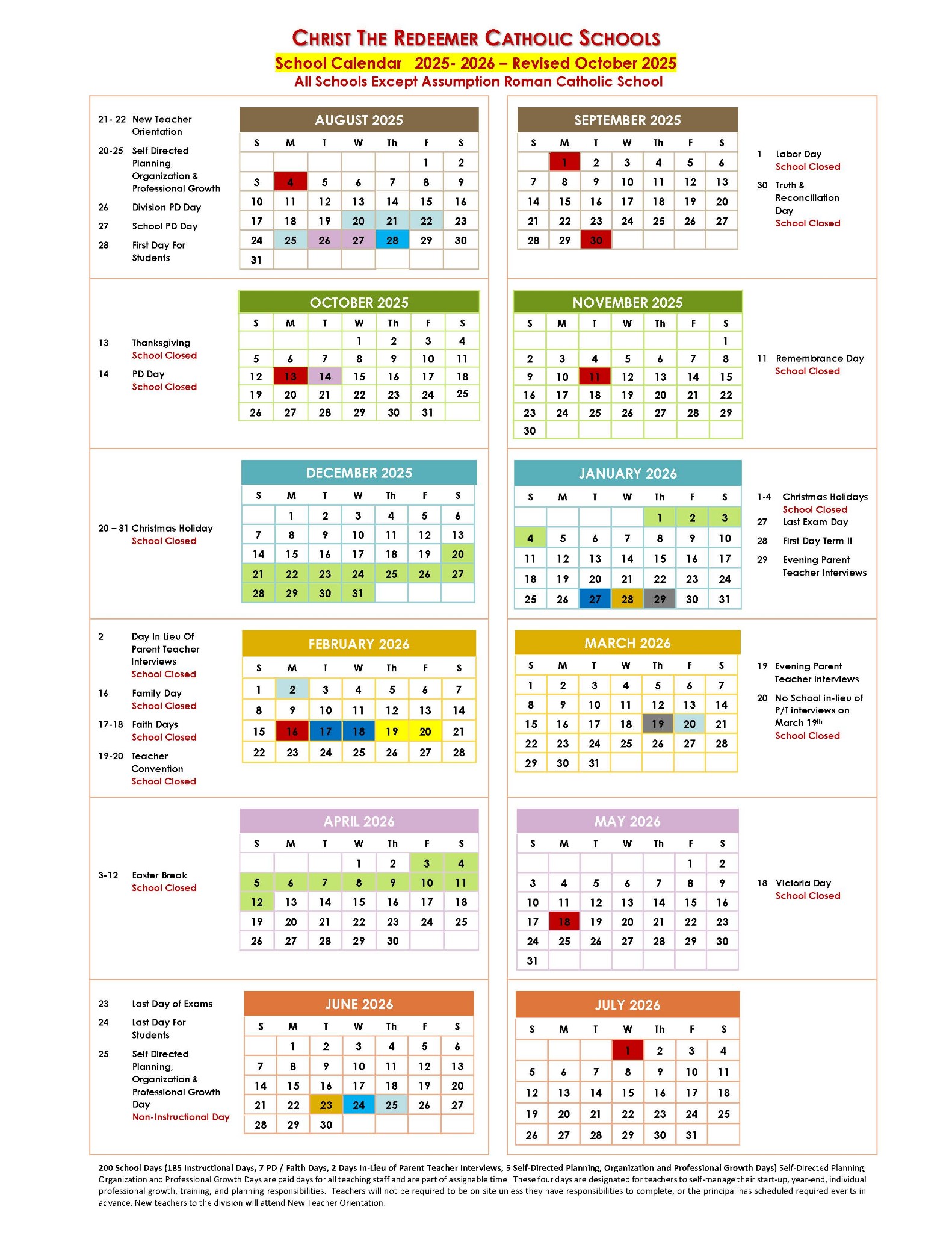 2025 2026 Calendar Revised Version